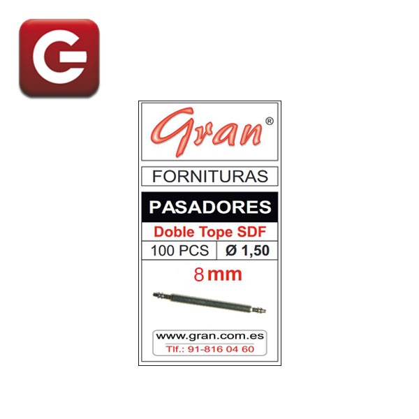 PASADORES DOBLE TOPE Ø 1,50 - 100 PIEZAS - 8 mm